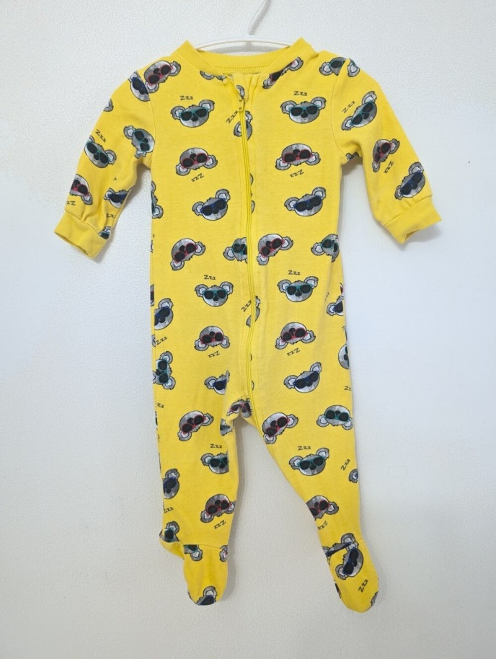 🌸4/25$ George Yellow With Koala Sunglasses Footed One-Piece 3-6 M